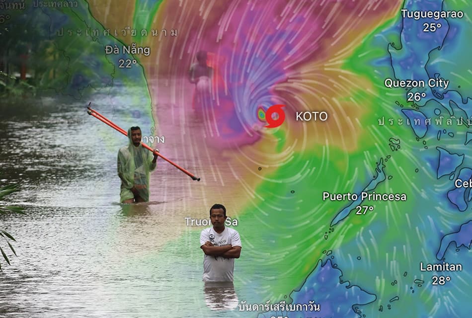 อุตุฯ ประกาศ ฉ.2  เรื่องพายุ ‘โคโตะ’ ทวีกำลังเป็นพายุ ‘ไต้ฝุ่น’ กระทบไทย 27-30 พ.ย. 68