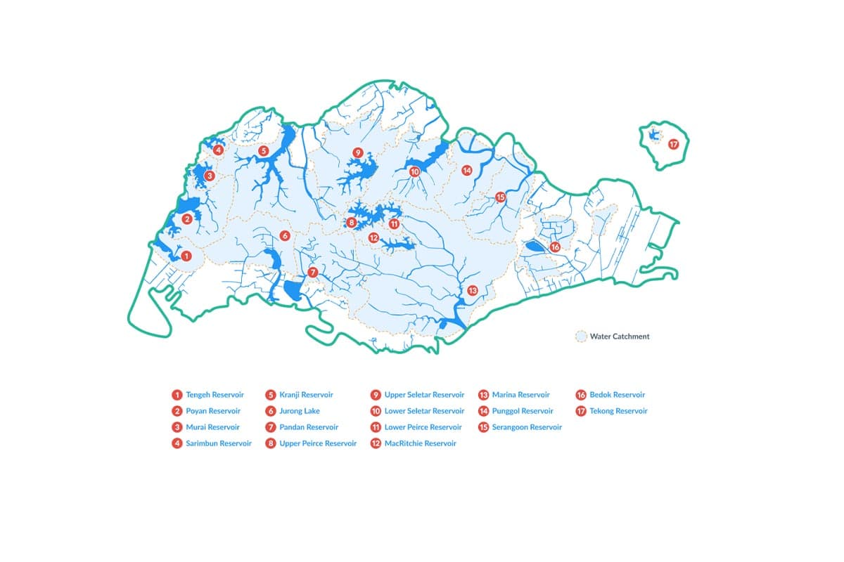 อ่างเก็บน้ำทั้ง 17 แห่งของสิงคโปร์ Photo by PUB