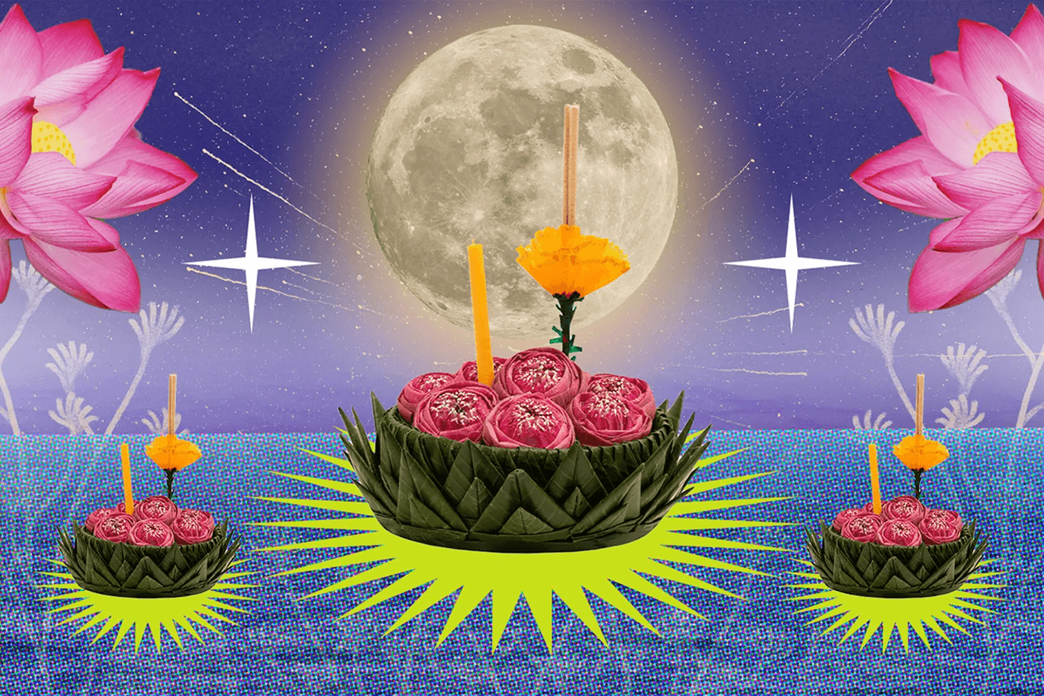 วันเพ็ญเดือนสิบสอง วันลอยกระทง ที่น้ำจะเต็มตลิ่งและเราทั้งหลายชาย-หญิงจะออกมารำวง