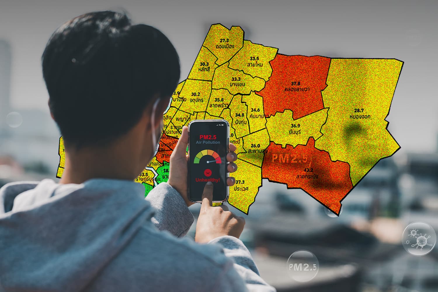 เตือน PM2.5 ช่วง 5 วันอันตราย 28 พ.ย.–2 ธ.ค.เหตุอุณหภูมิผกผันทำค่าฝุ่นพุ่ง
