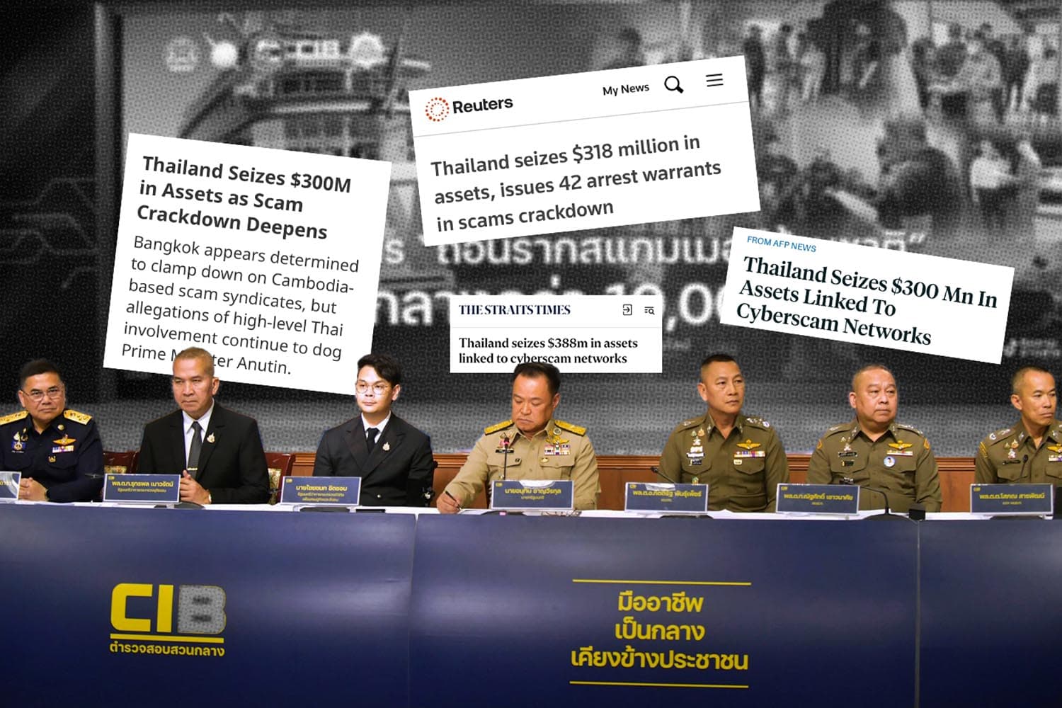 สื่อต่างชาติตีข่าวไทยยึดทรัพย์ที่เชื่อมโยงกับเครือข่ายสแกมเมอร์กว่า 1 หมื่นล้าน