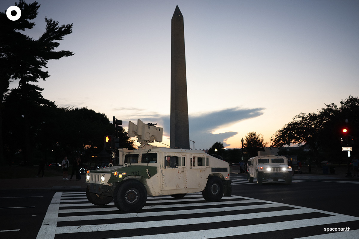 PhotoStory-สมาชิกกองกำลังป้องกันชาติวอชิงตัน ดี.ซี. แยกย้ายออกจาก Washington Monument Photo by WIN MCNAMEE / GETTY IMAGES NORTH AMERICA / Getty Images via AFP
